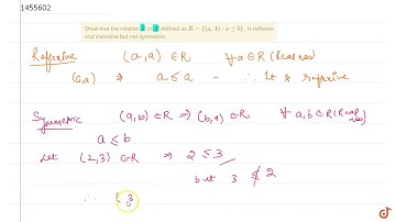 Show that the relation  ltmath gt  ltmi gtR lt/mi gt  lt/math gt on  ltmath gt  ltmi gtR lt/mi