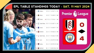 Premier League Table 🆕 Fulham vs Manchester City (0-4) Epl Table Standings Today