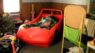 Air horn wake up in ferrari bed -