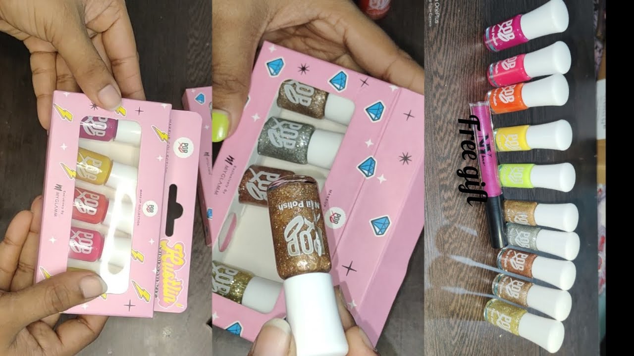 Purple shopping haul // Myglamm Popxo nail paint Mini kit unboxing + Free gift