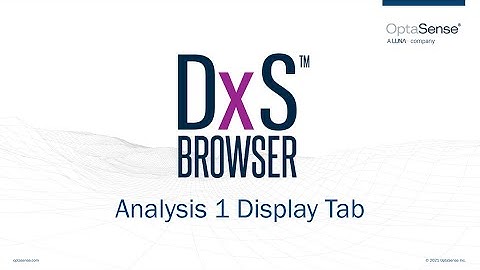 How To Use The Analysis 1 Display Tab - DAS Analysis Software - OptaSense