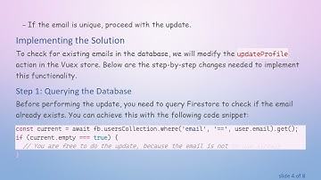 How to Check if Email Already Exists in Database When Using updateProfile() in Vue.js with Firebase