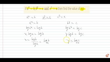 If `a^x=b, b^y=c and c^z=a` then find the value of xyz