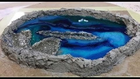 132. Free Form Resin Geode. Experiment Resi-Crete Barriers. First Layer