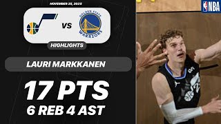 Lauri Markkanen vs Golden State Warriors | 17 PTS 6 REB 4 AST | NBA 11-25-2025 Highlights