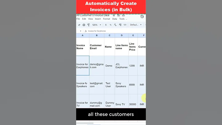 Automatically Create Invoices with Google Sheets #shorts