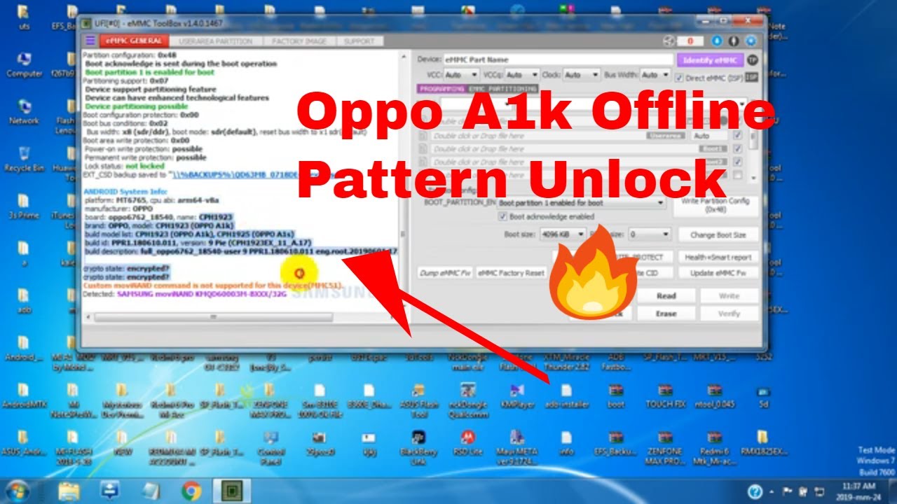 Oppo A1k Cph1923 Passcode Pattern Lock Frp Remove Without