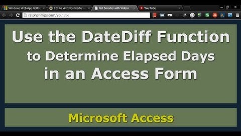 Use the DateDiff Function in a Form to Determine Days Elapsed