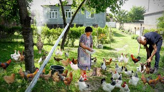 Sweet Grandma's Homemade Cake Recipe | Decorated with Real Flowers | AZERBAIJAN RURAL LIFE