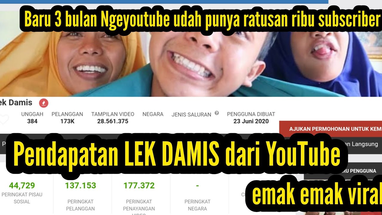 💰 Gaji LEK DAMIS dari YouTube || Terbaru - YouTube