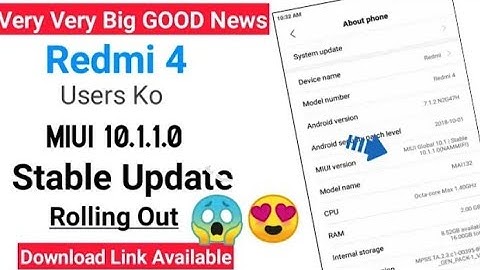 Finally 😍MIUI 10.1.1.0 Global STABLE update Rolling Out For Redmi 4/4x | Download Link