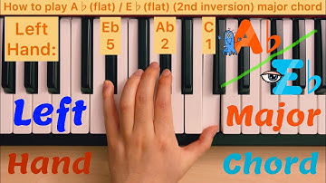 Piano Lesson 136: How to play A♭ (flat) / E♭ (flat) (2nd inversion) major chord left hand tutorial