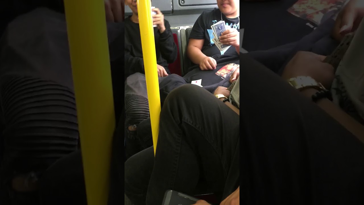 Mans playing cards on TTC 