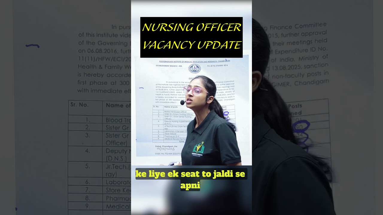 PGI Chandigarh Vacancy 2025 🚨 90 Nursing Officer + 34 SNO Posts | Big Update by Srishty Ma’am