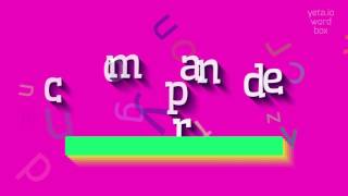 How to say "compander"! (High Quality Voices)