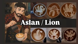 Aslan / Lion deseni yapıyoruz #latteart #coffeelatteart #barista