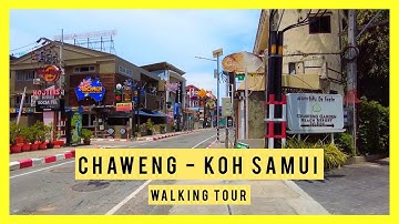 [4K] Koh Samui - Chaweng Beach Road - Virtual Walking Tour - April 2022 - Thailand