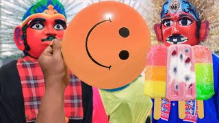 LUCU! ONDEL ONDEL TIUP BALON, BALON NYA PECAH KELUAR ES KRIM, NANGIS MAKAN ES KRIM GIGINYA RONTOK