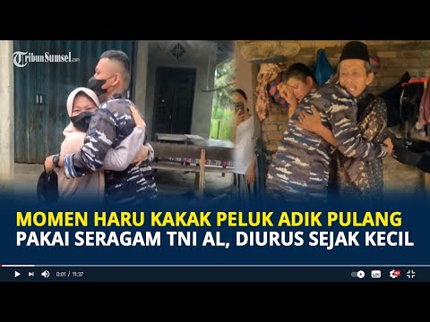 Viral Momen Haru Kakak Perempuan Peluk Adik Pulang Pakai Seragam TNI AL, Diurus Sejak Kecil