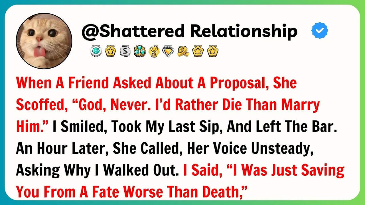 When A Friend Asked About A Proposal, She Scoffed, “God, Never. I’d Rather Die Than Marry Him.”