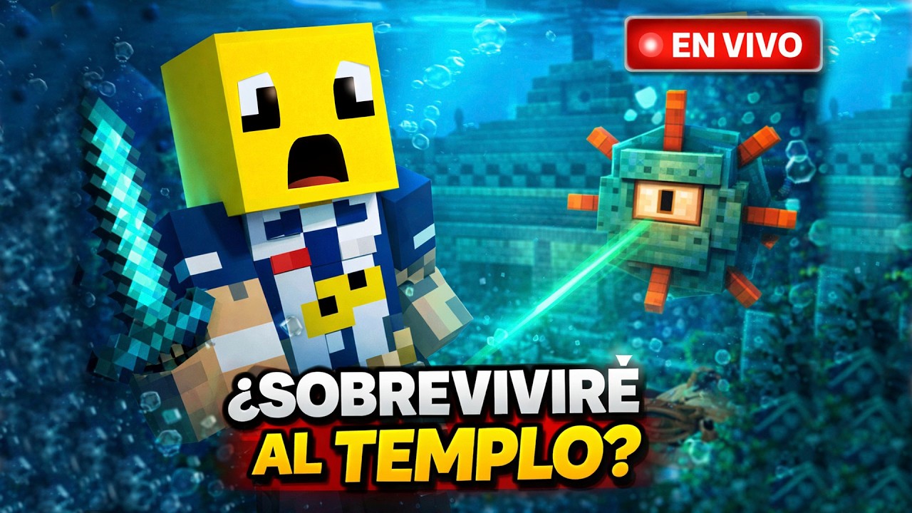 😱 SOBREVIVIRÉ AL TEMPLO ACUÁTICO? | MINECRAFT EN VIVO