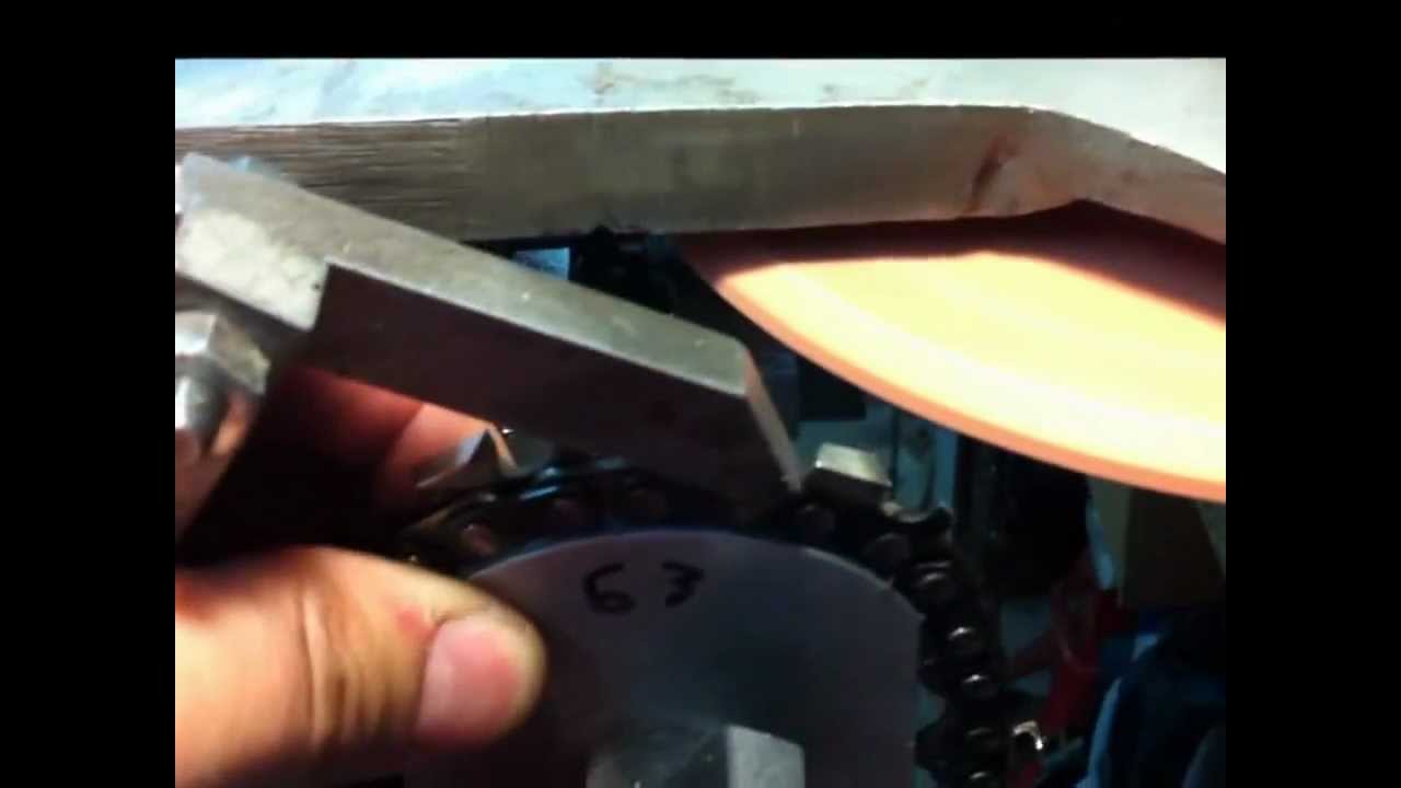 New slide block for Silvey Razursharp II grinding a chain