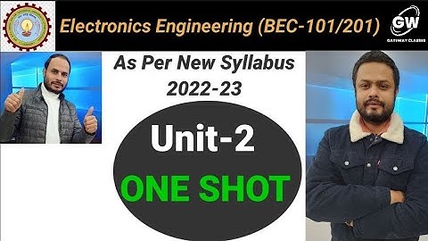 ONE SHOT REVISION VIDEO I UNIT-2 I Fundamentals of Electronics I by Abhishek Aman Sir