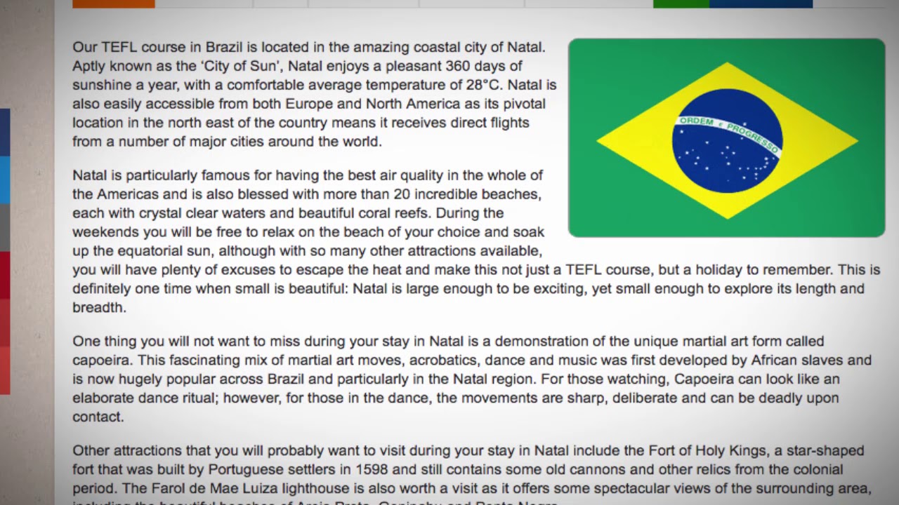 TEFL / TESOL Course in Natal, Brazil | Teach & Live abroad! - YouTube