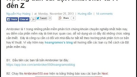 HƯỚNG DẪN CÀI ĐẶT AMIBROKER BẰNG HÌNH ẢNH TỪ A-Z