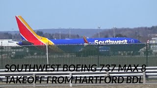 Southwest Airlines Boeing 737 Max 8 N8927Q Takeoff From Bdlkbdl Bradley Intl Rwy 33