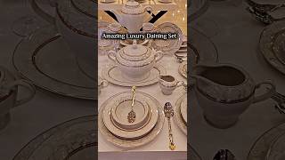 Luxury Dinner Set 🍽️ Royal Dining Table Inspiration #crockery #homedecor #aesthetic #kitchen