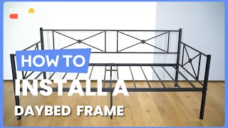 How to Install the Metal Daybed Frame Twin Size | HU10216 #costway #howto
