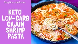 Keto Low Carb Cajun Shrimp Pasta With PALMINI LINGUINE NOODLES
