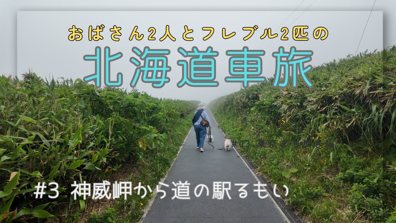 北海道犬連れ車旅 Vol.3/ フレンチブルドッグと車旅/ 神威岬から道の駅留萌へ/ 犬連れ車中泊旅/ 北海道/ 夏旅/道の駅るもい