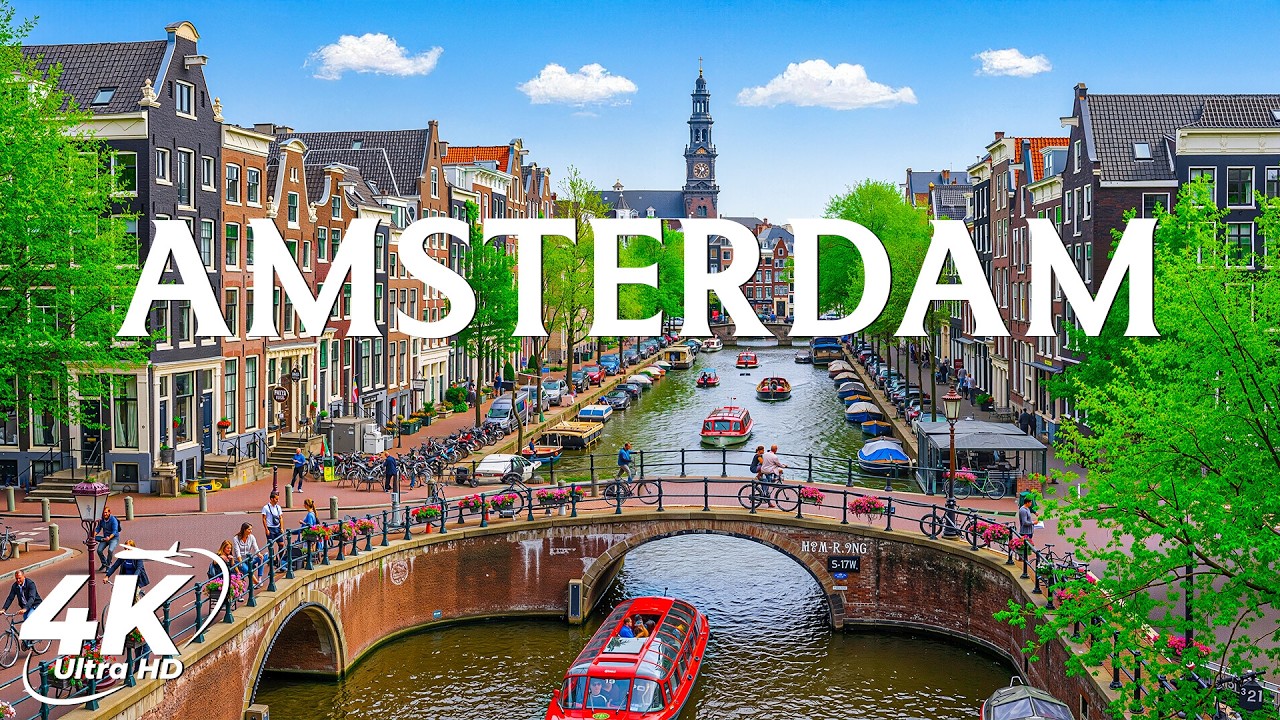 Amsterdam Scenic 4K 🇳🇱 | Canals, Historic Streets & Peaceful City Views