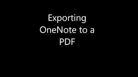Exporting OneNote to PDF