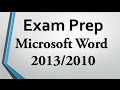 Exam Prep Word 2016/2013/2010