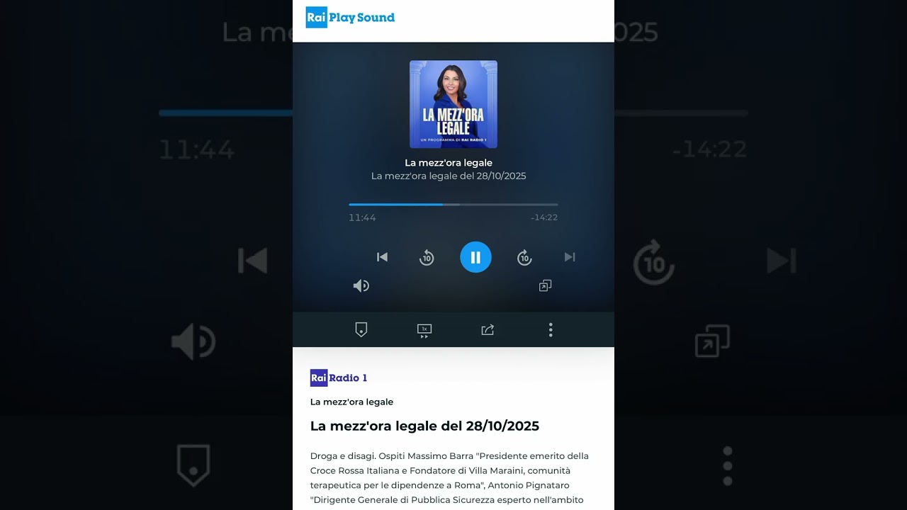 Radio Rai1 Massimo Barra in studio per parlare di droga 28-10-2025