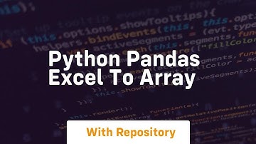 python pandas excel to array