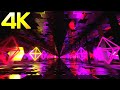 4K TV OLED Abstract Screensaver Disco Party Lights Black Screen Relaxing Neon Lights Video