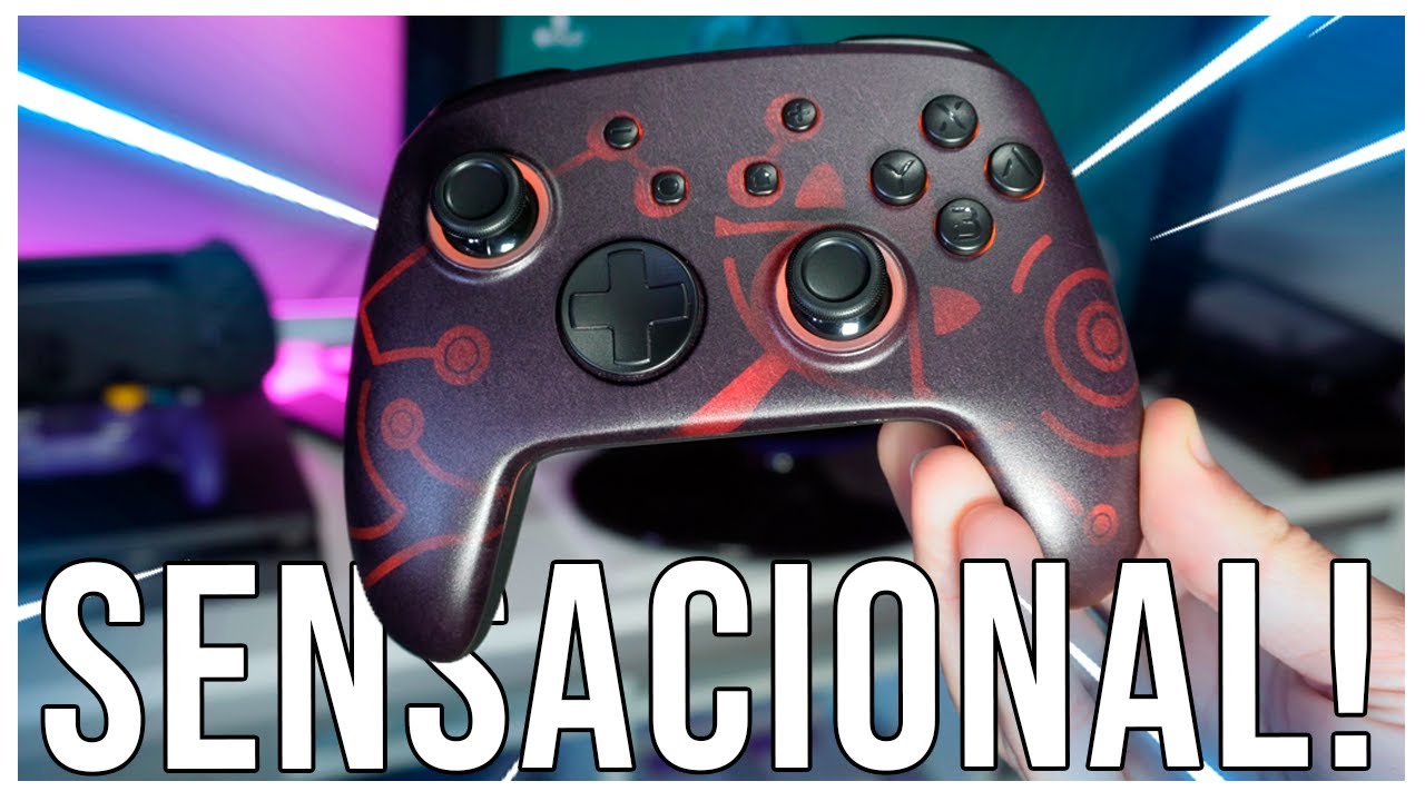 BRILHA NO ESCURO! Controle Funlab Firefly: gamepad sensacional tipo Pro Controller Switch/PC/Android