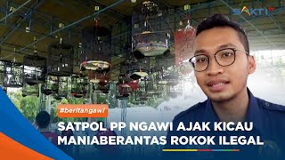 NGAWI - Gelar Lomba Kicau Burung, Satpol PP Ngawi Ajak Kicau Mania Berantas Rokok Ilegal