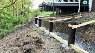 I-Beam and Timber "Soldier Pile" #Retaining Wall Part 2 | Isbir Construction