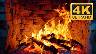 🔥 Relaxing Fireplace Burning 4K 3 Hours  🔥 Crackling Fireplace For Stress Relief, Relaxation, Sleep