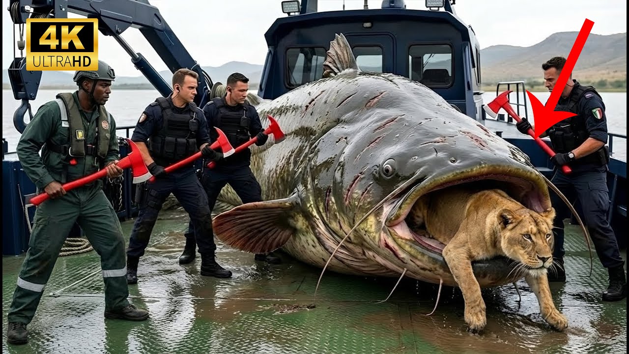 Lion Rescue: Rangers vs. Giant River Monster - Intense Battle!