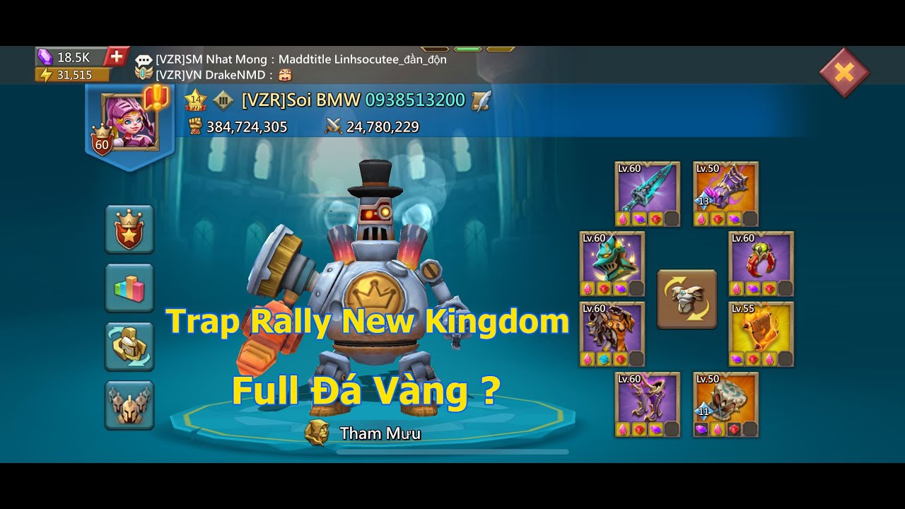 Lên Lính Cho Acc Trap Rally Full Đá Vàng Kingdom Mới | Lords Mobile