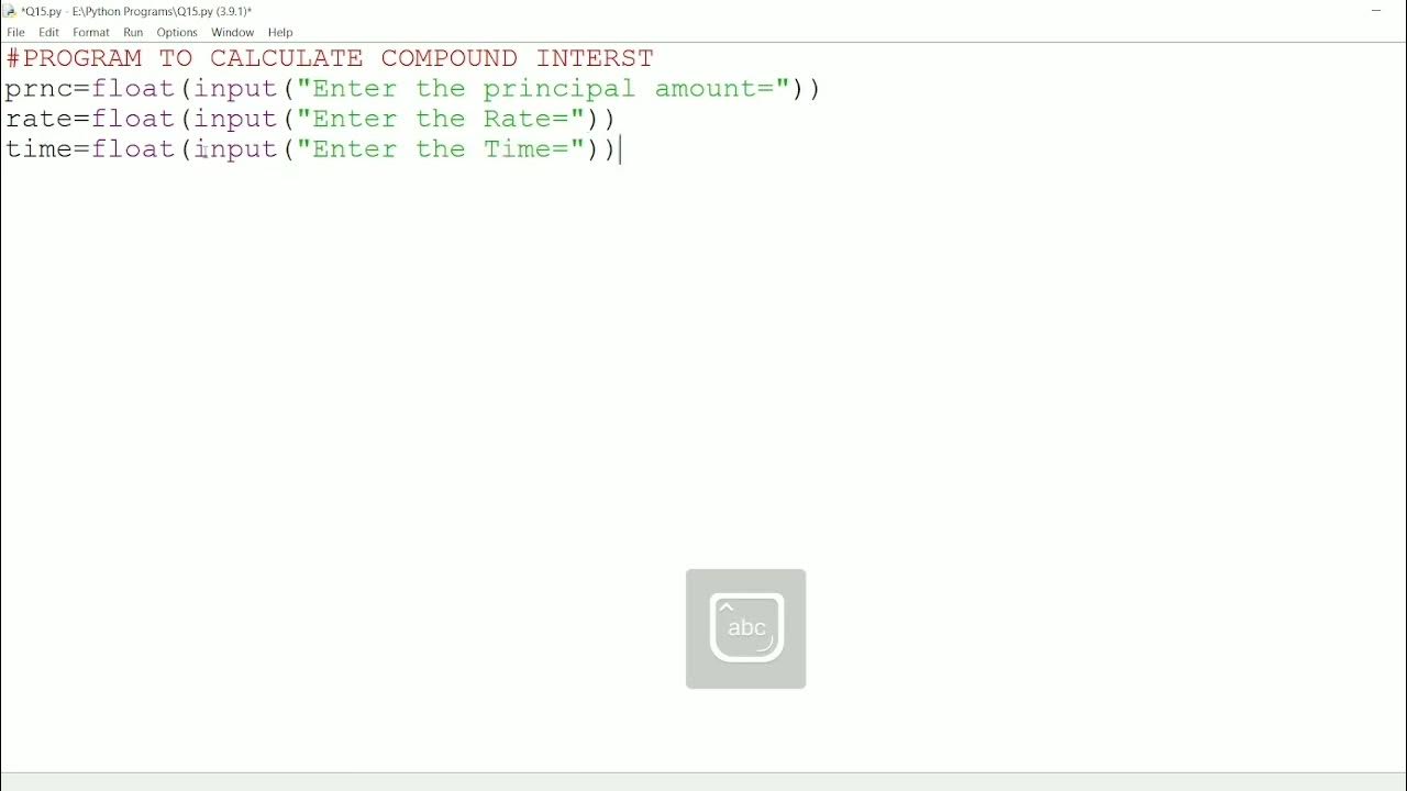 || 15 || Program to calculate Compound Interest in Python | Code of ...