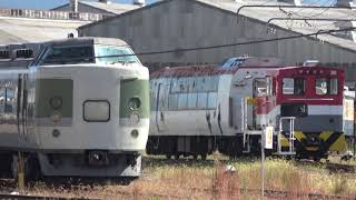 253系ｸﾛ253-1、EF65-1104、189系ﾅﾉN102編成構内移動　長野総合車両センター