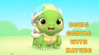Details Tiko the Tiny Turtle Learns To Be Gentle with Nature | Kids Learning Video News