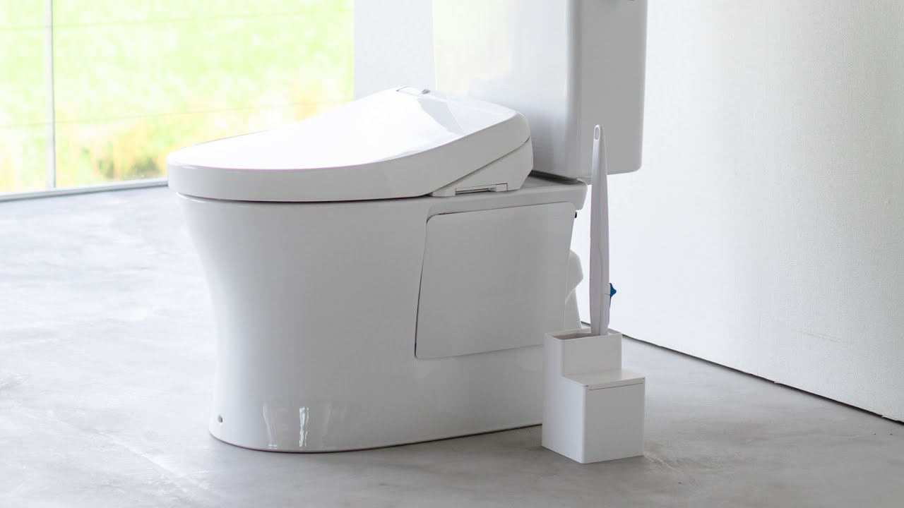 替えブラシ収納付き流せるトイレブラシスタンド タワー - YouTube